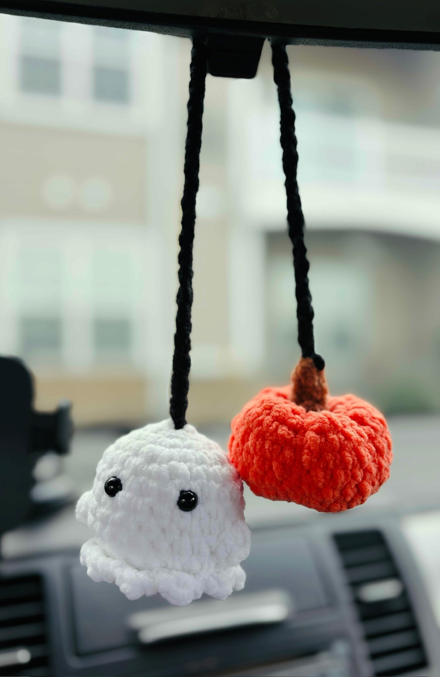 Ghost & Pumpkin Car Charm